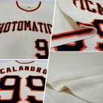 Personalized Black-Orange Cream Authentic Baseball Jersey for Men and Women Personalized Cream Black-Orange Authentic Baseball