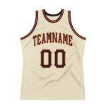 Custom Personalized Black-Orange Basketball Jersey with Authentic Throwback Design - Team Name & Number Personalized Cream