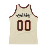 Custom Personalized Black-Orange Basketball Jersey with Authentic Throwback Design - Team Name & Number Personalized Cream