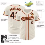 Personalized Black-Orange Baseball Jersey for Men and Women - Custom Cream Design Personalized Cream Black-Orange Baseball