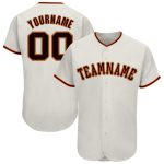 Custom Cream Black-Orange Baseball Jersey - Personalized Sports Apparel Personalized Cream Black-Orange Baseball Jersey