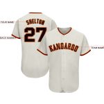 Custom Name and Number Baseball Jersey - Personalized Cream Black-Orange Team Jersey Personalized Cream Black-Orange Baseball
