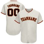 Custom Name and Number Baseball Jersey - Personalized Cream Black-Orange Team Jersey Personalized Cream Black-Orange Baseball