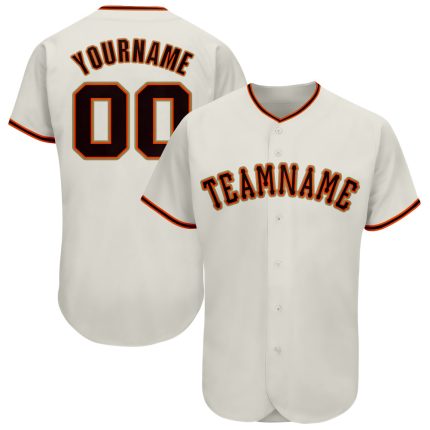Custom Name and Number Baseball Jersey - Personalized Cream Black-Orange Team Jersey Personalized Cream Black-Orange Baseball