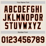 Personalized Bomber Jacket Cream Black-Orange Full-Snap Varsity Letterman Two Tone 2 Personalized Cream Black-Orange Bomber