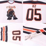 Customizable Black and Orange Hockey Jersey - Personalized Sports Apparel Personalized Cream Black-Orange Hockey Jersey