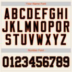 Personalized Custom Name and Number Authentic Baseball Jersey in Cream Black Orange-Old Gold Personalized Cream Black Orange-Old