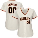 Personalized Custom Name and Number Authentic Baseball Jersey in Cream Black Orange-Old Gold Personalized Cream Black Orange-Old