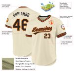 Custom Personalized Baseball Jersey - Cream Black Orange Old Gold Throwback with Name & Number Personalized Cream Black Orange-Old