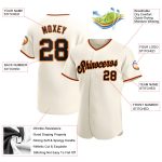 Personalized Baseball Jersey in Cream, Black, Orange & Gold - Custom Design for Fans Personalized Cream Black Orange-Old