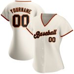 Personalized Baseball Jersey in Cream, Black, Orange & Gold - Custom Design for Fans Personalized Cream Black Orange-Old