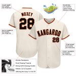 Personalized Baseball Jersey Cream Black Orange-Old Gold Style 3 for Men and Women Personalized Cream Black Orange-Old Gold