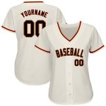 Personalized Baseball Jersey Cream Black Orange-Old Gold Style 3 for Men and Women Personalized Cream Black Orange-Old Gold