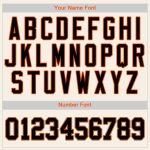 Personalized Baseball Jersey Cream Black Orange-Old Gold Style 3 for Men and Women Personalized Cream Black Orange-Old Gold