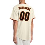 Personalized Baseball Jersey in Cream, Black, Orange & Old Gold - Custom Team Jersey Size 4 Personalized Cream Black Orange-Old