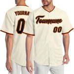 Personalized Baseball Jersey in Cream, Black, Orange & Old Gold - Custom Team Jersey Size 4 Personalized Cream Black Orange-Old