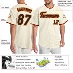 Personalized Baseball Jersey in Cream, Black, Orange & Old Gold - Custom Team Jersey Size 4 Personalized Cream Black Orange-Old