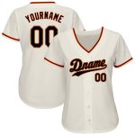 Personalized Baseball Jersey in Cream, Black, and Orange-Old Gold Personalized Cream Black Orange-Old Gold Baseball Jersey