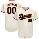 Personalized Baseball Jersey in Cream, Black, and Orange-Old Gold Personalized Cream Black Orange-Old Gold Baseball Jersey