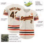Personalized Baseball Jersey - Cream Black Orange Old Gold Line Design Personalized Cream Black Orange-Old Gold Line Baseball