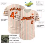 Custom Orange Black Pinstripe Baseball Jersey - Personalized Name and Number Personalized Cream (Black Orange Pinstripe)