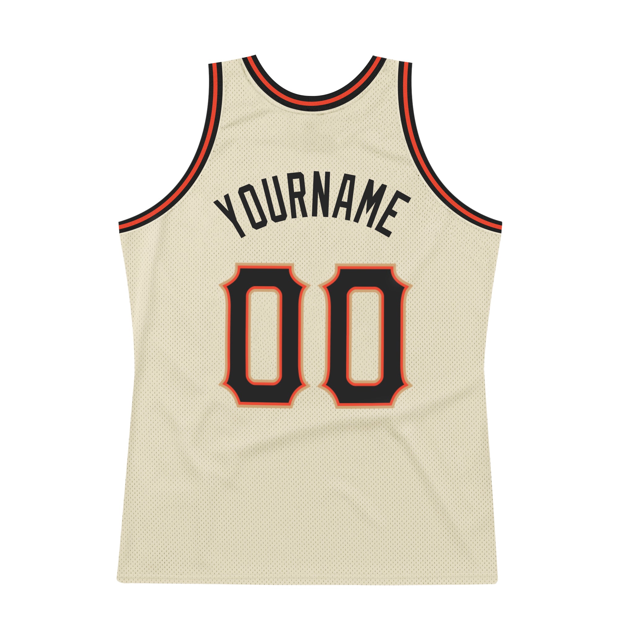 Personalized Cream Black-Orange Throwback Basketball Jersey Personalized Black-Orange Cream Throwback Basketball Jersey for Men Personalized Cream Black-Orange Throwback Basketball - Image 5