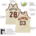 Personalized Black-Orange Cream Throwback Basketball Jersey for Men Personalized Cream Black-Orange Throwback Basketball