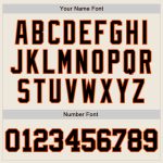 Personalized Black-Orange Unisex Softball Jersey - Soft & Comfortable Two-Button Design Personalized Cream Black-Orange Two-Button