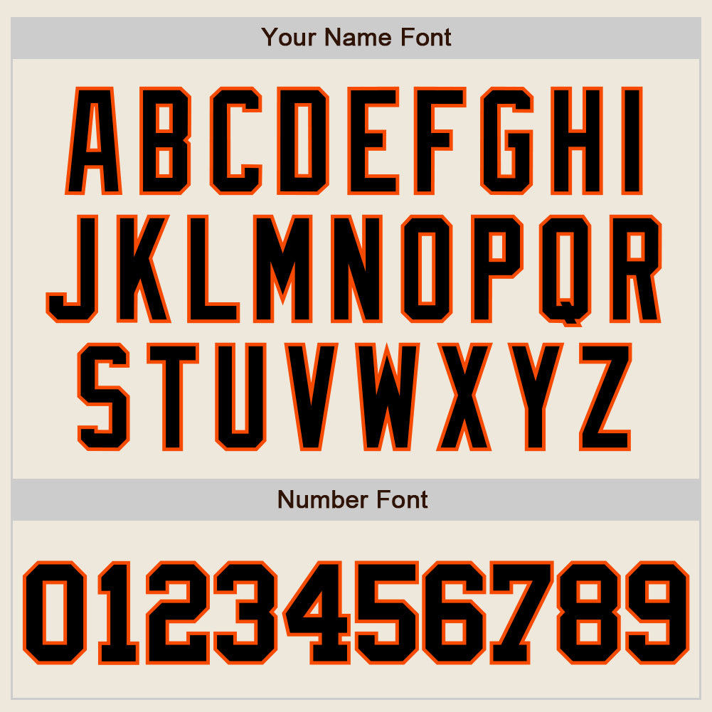 Personalized Cream Black-Orange Two-Button Unisex Softball Jersey Personalized Unisex Softball Jersey - Cream Black-Orange Two-Button Design Personalized Cream Black-Orange Two-Button Unisex - Image 5