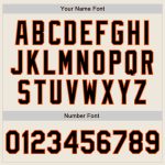 Custom Name Number Unisex Softball Jersey - Personalized Cream Black-Orange Two-Button Design Personalized Cream Black-Orange