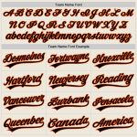 Custom Name Number Unisex Softball Jersey - Personalized Cream Black-Orange Two-Button Design Personalized Cream Black-Orange