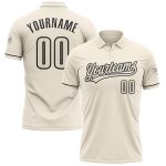 Personalized Black Cream Performance Golf Polo Shirt for Men - Vapor Technology Personalized Cream Black Performance Vapor