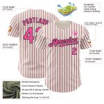 Custom Pink Black Pinstripe Baseball Jersey with Personalized Name and Number - Authentic Team Apparel Personalized Cream