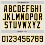 Custom Name Number Baseball Jersey - Personalized Black Gold Cream Pinstripe Authentic Raglan Sleeves Personalized Cream