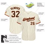 Custom Name and Number Personalized Black-Orange Pinstripe Baseball Jersey - Authentic Team Apparel Personalized Cream Black