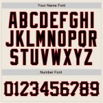 Personalized Black-Red Baseball Jersey with Custom Name & Number, Cream Black Pinstripe Authentic Raglan Sleeves Design Personalized