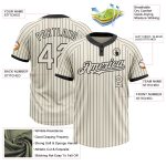 Personalized Unisex Softball Jersey Cream Black Pinstripe Two-Button Comfort Fit Personalized Cream Black Pinstripe Black