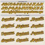 Personalized Unisex Gold Black Cream Pinstripe Softball Jersey - Two-Button Design Personalized Cream Black Pinstripe Gold