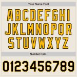 Personalized Unisex Gold Black Cream Pinstripe Softball Jersey - Two-Button Design Personalized Cream Black Pinstripe Gold