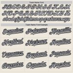 Custom Name and Number Unisex Softball Jersey - Personalized Cream Black Pinstripe Gray Two-Button Design Personalized Cream