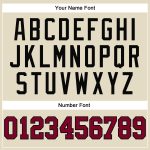 Custom Maroon Basketball Jersey with Personalized Name & Number, Cream Black Pinstripe Design, Authentic Team Style Personalized