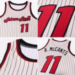 Custom Maroon Black Basketball Jersey - Personalized Pinstripe Team Name & Number, Authentic Design Personalized Cream Black