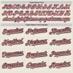 Personalized Unisex Medium Softball Jersey - Cream Black Pinstripe Two-Button in Pink Personalized Cream Black Pinstripe