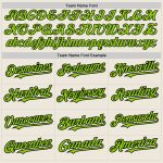 Personalized Unisex Softball Jersey Black Cream Neon Green Two-Button Pinstripe Personalized Cream Black Pinstripe Neon Green