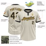 Custom Name Number Unisex Two-Button Softball Jersey Cream Black Pinstripe Old Gold Personalized Team Apparel Personalized