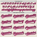 Personalized Pink Authentic Baseball Jersey with Cream and Black Pinstripe Design Personalized Cream Black Pinstripe Pink