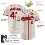 Custom Name Number Authentic Baseball Jersey - Personalized Cream Black Pinstripe Design Personalized Cream Black Pinstripe
