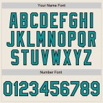 Personalized Teal Softball Jersey Unisex Two-Button Cream Black Pinstripe Personalized Cream Black Pinstripe Teal Two-Button