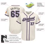 Custom Black-Purple Baseball Jersey - Personalized Cream Color Sports Apparel Personalized Cream Black-Purple Baseball Jersey