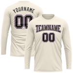 Personalized Long Sleeve Performance T-Shirt in Cream Black-Purple Personalized Cream Black-Purple Long Sleeve Performance